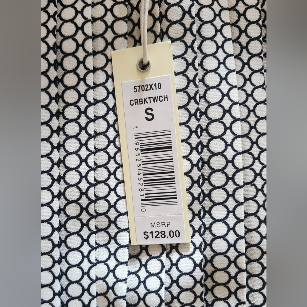Max Studio London Black and Off White Pleated Skirt - Picture 9 of 13